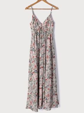 NWT Lulus Floral V-Neck Surplice Dress in Pink Multi